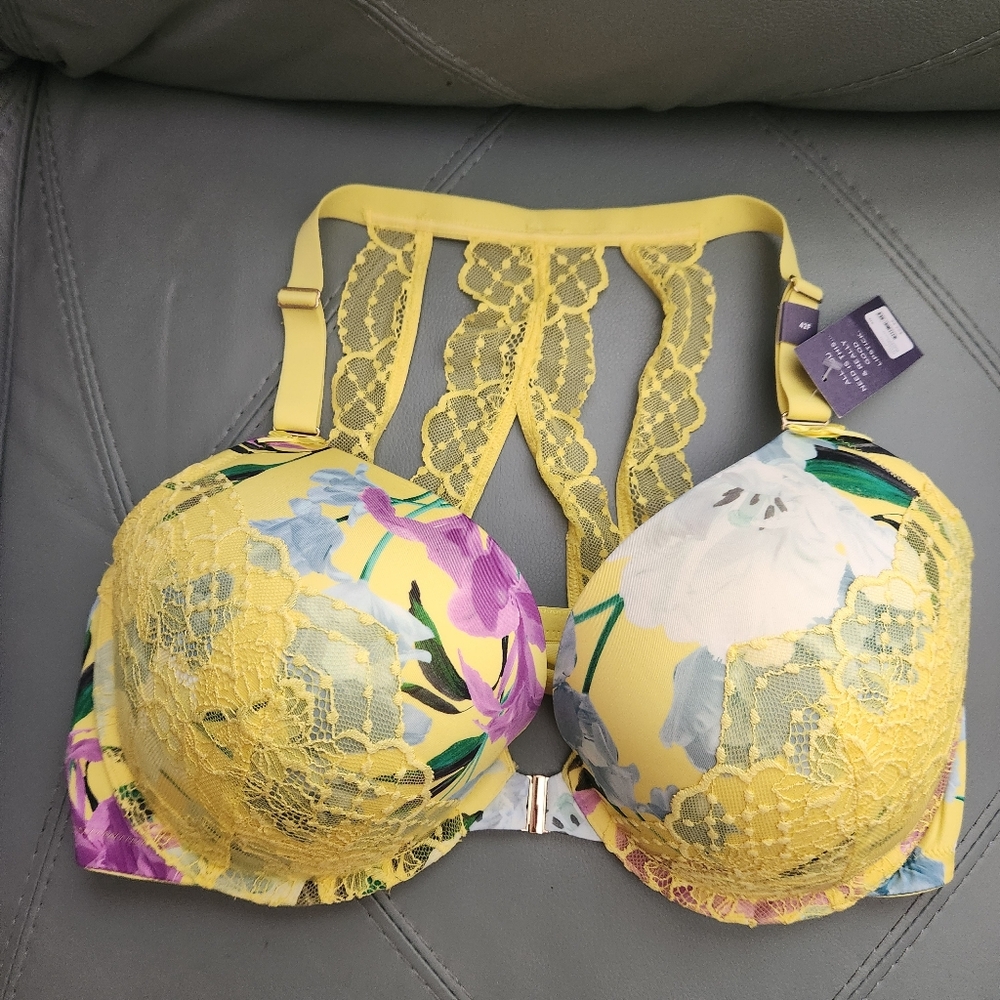 Cacique Lane Bryant Spring Flowers Lightly Lined Balconette Bra 42F